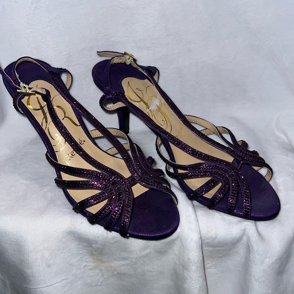 J.Renee Purple / purple rhinestone heels size 7.5